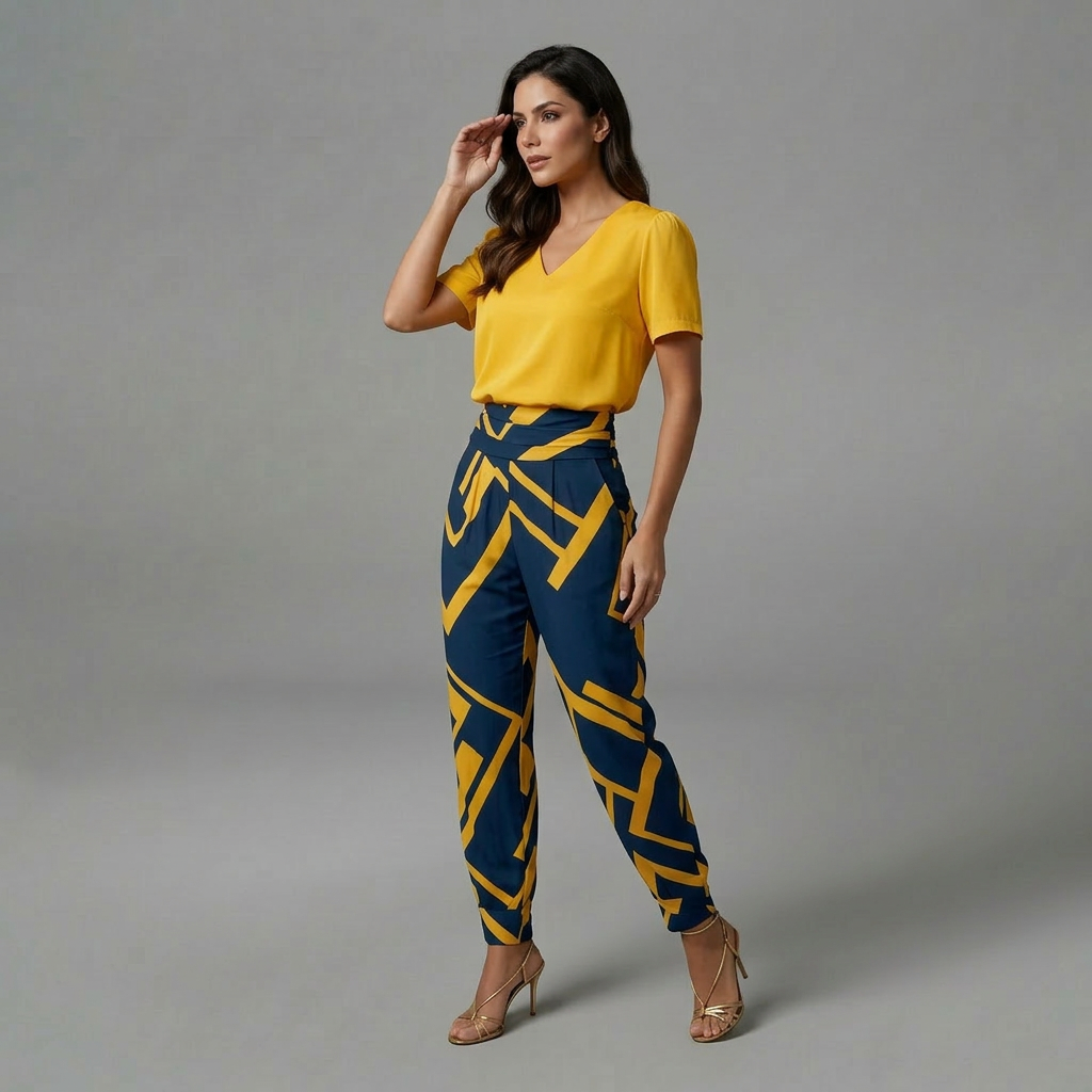 Florence - Ensemble tendance avec chemisier et pantalon